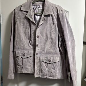 Vintage Suede Jacket in Light Gray